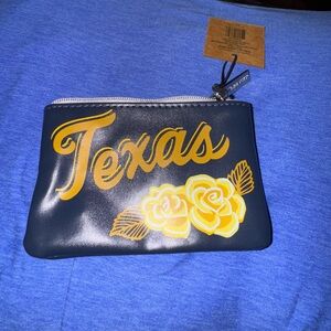 Starbucks Blue and Yellow Cosmetic/Money Bag